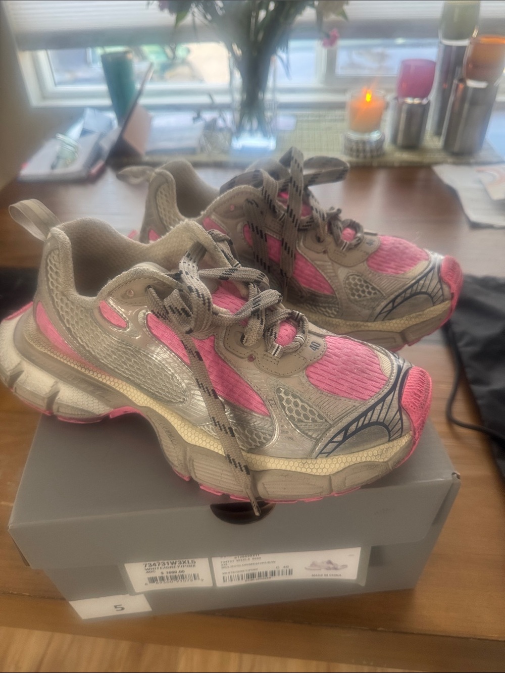 Balenciaga white grey pink mesh Sneakers